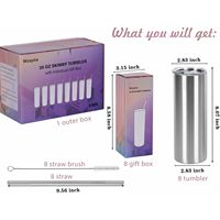 25'li Paket 20 Oz Paslanmaz Çelik İnce Bardaklar Çift Cidarlı Vakumlu Yalıtımlı Sızdırmaz BPA İçermez Çevre Dostu Kamp Ofis Kupası