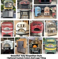 Une Grande Pizza Italienne Brique Brûlante Argile Extérieur Charbon De Bois Électrique Gaz Feu De Bois Restaurant Napolitain Four Commercial Au Bois