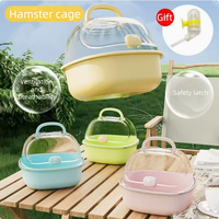 Cage à hamster transparente en acrylique, espace extra large, cage de voyage portable pour hamster doré, petits animaux, design transparent, accessoires pour animaux de compagnie