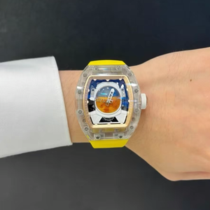 Reloj de Buceo Personalizado con Esfera de Astronauta 3D, Caja Azul con Diseño de Cielo Estrellado, Cristal de Zafiro, Caja de Titanio, Correa de Goma Brillante, Esfera con Indicadores - Product Image 3