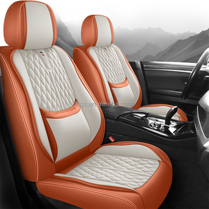 Coprisedili Auto in Pelle Arancione Vivace Universali per 5 Posti Set Completo Compatibili con <span class=keywords><strong>Audi</strong></span> A1 A3 <span class=keywords><strong>A4</strong></span> A5 Q2 Q3 Resistenti ai Graffi - Product Image 1