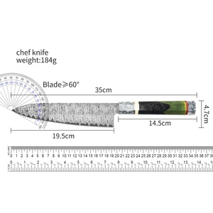 Cuchillo de <span class=keywords><strong>Chef</strong></span> de Acero de Damasco Marca CY, Cuchillo de Cocina Ecológico <span class=keywords><strong>para</strong></span> el Hogar de Guangdong - Product Image 6
