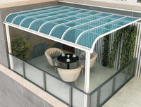 Auvent en polycarbonate avec cadre en alliage d'aluminium fabriqué en usine, imperméable, résistant au soleil et à la neige