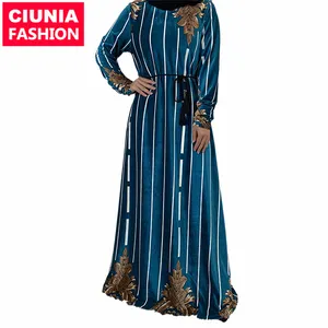 6413 # 高品质天鹅绒连衣裙穆斯林女性伊斯兰服装吉尔巴布冬季Abaya连衣裙为女性迪拜中东时尚