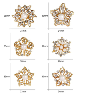 Broches de perlas de cristal para ramos de boda DIY o alfileres de decoración de invitación - Product Image 5