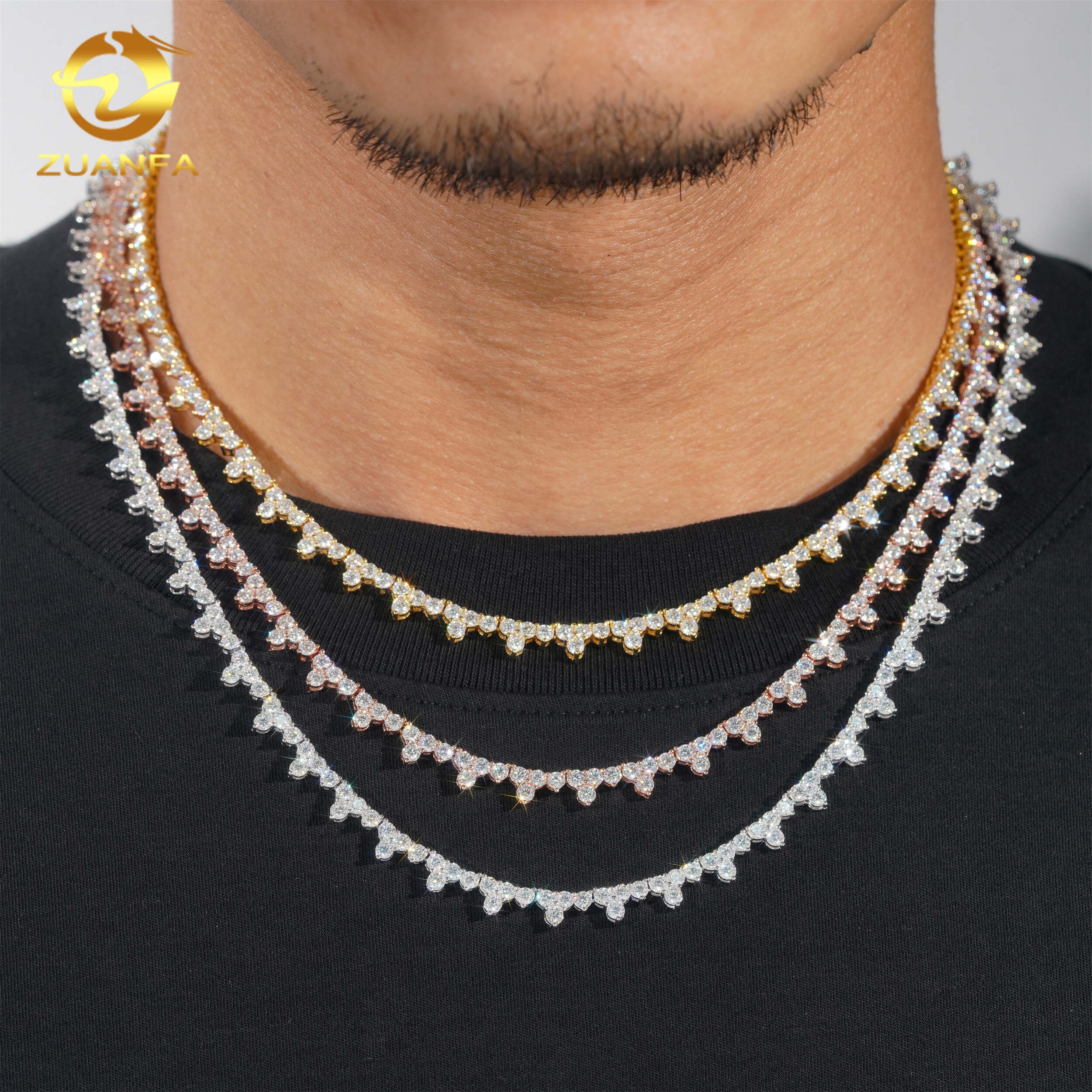 GRA Certified 2.5mm Custom Necklace Silver 925 Vvs