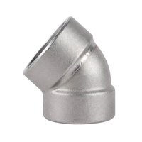 Raccord de tuyauterie forgé à 45 degrés en acier inoxydable SS304 de classe 3000, à soudure lisse, pour systèmes industriels haute pression