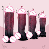 Jouets sexuels pour adultes : Grand godemiché noir en silicone liquide, doux et confortable, avec grosses veines et texture veineuse