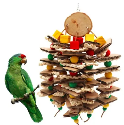 Jouets d'oiseaux de taille moyenne pour les perruches, perruches en bois naturel, convient à mâcher