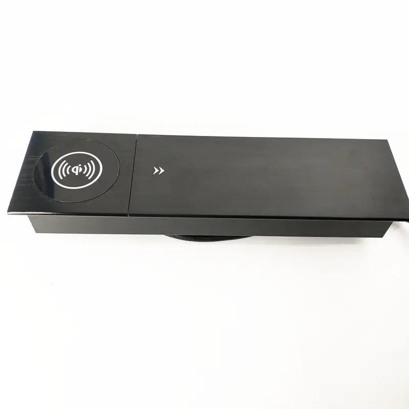 VNX Customized Universal Power Sliding Cover Desk Mount Power and Date Outlet Wireless Charger USB Charging Port Desktop Socket