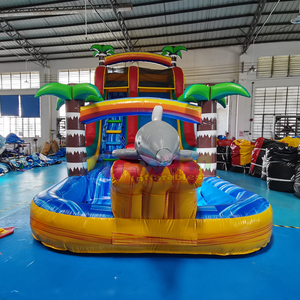 Piscina inflable desmontable con tobogán acuático en forma de delfín para niños, ideal para el jardín trasero en verano. - Product Image 5