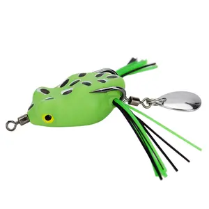 Weihai Factory Wholesale shiny Spoon & Frog Lures 5.5g 32mm Hollow Body Frog Lure Soft Mini Thunder Frog Bait