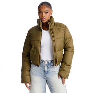 Vestes matelassées pour femmes de haute qualité, logo et design personnalisés imprimés, col montant, fermeture éclair - Product Image 1