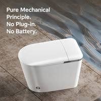 WC monobloc en céramique moderne pour hôtel, réservoir encastré, siphon S, sans électricité, chasse d'eau à double action, bidet intégré au sol