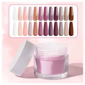 Bán buôn nhãn hiệu riêng lâu dài không độc hại Hema miễn phí ngâm bột Nail Salon sáng Nail Acrylic bột