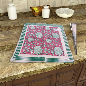 SERVIETTE DE TABLE DE JARDIN ROSE ARTISANALE 6PIES SET DESIGN6 - Product Image 2