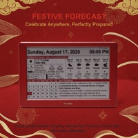Calendario Inteligente Intelevia L2 Edición Año Nuevo con Tinta Electrónica, Wi-Fi, Sincronización Automática de Días Festivos, Noticias en Tiempo Real, Reloj Mundial, Decoración de Escritorio/Pared