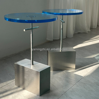 Muebles de diseño de interiores de alta calidad, mesa redonda de acrílico grueso, mesa de centro de acrílico transparente de estilo moderno
