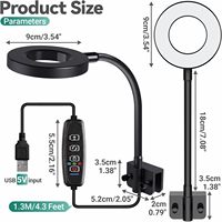 Lumière d'aquarium LED pour aquarium, variateur de luminosité, minuterie, 6W, noir, petit modèle, 200mL, spectre complet, 3 modes de couleur, variateur à 10 niveaux, 3/9/12 heures