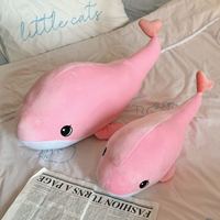 Niedliches Delfin-Plüschkissen in Verschiedenen Größen Flauschiges Stofftier Meerestier-Spielzeug Langes Körperkissen für Zuhause Schlafzimmer Sofa Dekoration