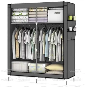 Organizador de armario estantes de armario portátil, organizador de almacenamiento de armario con tela no tejida, rápido y fácil de asar