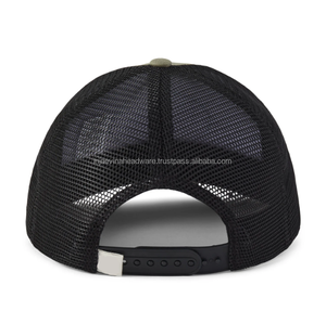 Casquette Trucker Grise à 6 Panneaux avec Logo Renard Brodé sur le Panneau Avant, Unisexe, en Maille, Décontractée, Réglable, Respirante, Printemps-Été - Product Image 5