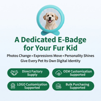 Badge intelligent pour animaux de compagnie Beambox, étui universel en plastique, étiquette électronique pour chien avec affichage d'image pour les promenades nocturnes pour Niji Pet