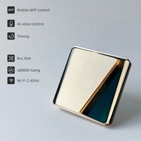 Interruptor de Pared Táctil Inteligente WiFi para la UE y el Reino Unido, 1/2/3/4 Botones, Marco Metálico, Control por Voz, Compatible con Alexa y Google Home