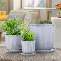 Vas plastik Desktop kualitas tinggi, vas tanaman Bonsai bulat, pot bunga sederhana & tanaman untuk Dekorasi Rumah dan Taman