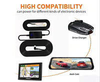 Câble abaisseur de tension réglable 12V/24V vers 5V 2.5A avec 4 fusibles et bornes pour kit de câblage direct DVR et caméra embarquée