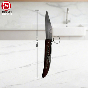 Portable Wooden Handle Keychain Folding <b>Knife</b> EDC Camping Portable Utility <b>Knife</b> Stainless Steel <b>Knife</b> - Product Image 3