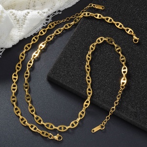 Conjuntos de Joyería de Lujo Personalizados al por Mayor, Collar y Pulsera de Acero Inoxidable Chapado en Oro de 18K, Clásicos para Bodas y Compromisos, para Mujer - Product Image 2