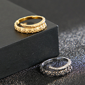 Herren Geometrischer Wasserdichter Vergoldeter Edelstahl Kristall-Strass Bart-<span class=keywords><strong>Ring</strong></span> Klassischer Unisex Verstellbarer Offener CNAS-Zertifizierter <span class=keywords><strong>Ring</strong></span> - Product Image 3