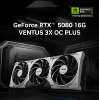 Nouvelle Carte Graphique Gaming GeForce RTX 5080 16 Go VENTUS 3X OC PLUS GDDR7 PCI Express 256 bits Refroidie par Ventilateur 4nm pour Ordinateur de Bureau DP/