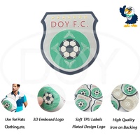 Logo de marque d'équipe de football personnalisé fer sur étiquettes TPU en relief patchs pour uniforme