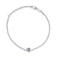 WZ003 Bracelet en argent sterling 0.3 plaqué platine 925 carats Bracelet de fiançailles de mariage Moissanite pour femme