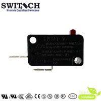 Interrupteur de fin de course SPDT KW3AT-16TSW0B-B200A, bouton poussoir en plastique, micro-interrupteur IP40 250VAC 5A