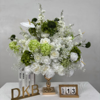 DKB Meilleure Vente Boule de Fleurs en Soie Violette avec Glycine Suspendue et Plantes Vertes Mélangées, Centre de Table Boule de Fleurs de 45 cm