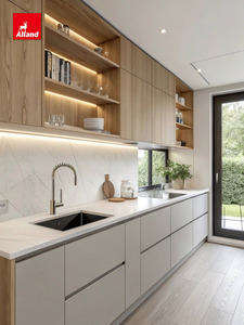 <span class=keywords><strong>Cuisine</strong></span> modulaire en verre moderne Alland 2025, nouveau design, couleur beige, modèle complet - Product Image 3