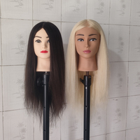 Nouvelle Tête de Mannequin en Cheveux Humains Naturels, Cheveux Longs et Lisses, pour la Pratique de la Coiffure, Mannequin d'Entraînement en Cosmétologie
