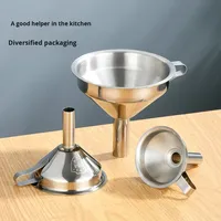 Entonnoir de cuisine en acier inoxydable 304 avec passoire et poignée pour huile de cuisson, liquides, poudres, remplissage de flacons à liqueur et bouteilles à épices