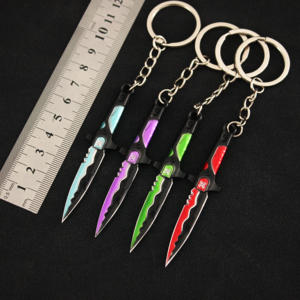 용감한 칼 장난감 Elderframe 단검 모델 남성용 미니 건 키 체인, 실버 금속 권총 열쇠 고리 펜던트 용감한 칼 - Product Image 4