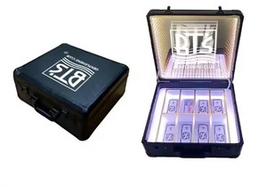 Bespoke logo sang trọng màu đen dẫn tiền Hộp chiếu sáng chúng tôi đô la tiền tệ tàu sân bay trường hợp tiền mặt vali chai cặp cho Đảng - Product Image 3