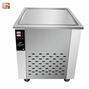 Machine de remplissage de crème glacée 500*500*15mm table de congélation en acier inoxydable double poêle plate fry machine à rouler la crème glacée