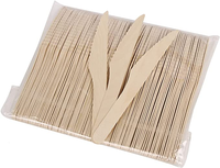 Ensemble de couteaux, fourchettes et cuillères jetables écologiques biodégradables en bambou et bois naturels, modernes, pour les fêtes, avec serviettes