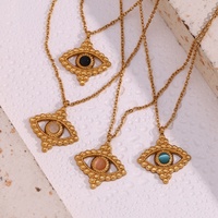 Collier Dreamshow en pierre naturelle vintage, plaqué or 18 carats, acier inoxydable, bijoux anti-ternissement