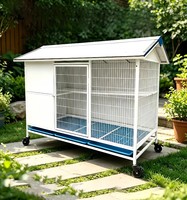 Grande cage d'élevage extérieure galvanisée avec design imperméable pour poulets, lapins, canards, pigeons, anti-fouines