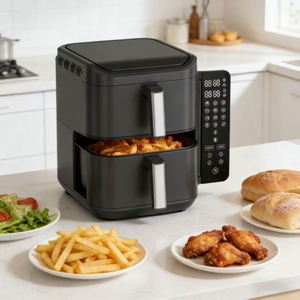 Nouvelle Friteuse à Air Électrique Double Panier 10L 2800W 2026 avec Contrôle Numérique et Minuteur 0-60min 0-200 ° Écran facile à lire et réglable - Product Image 5