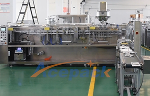 Double Outlet Pouch Roll Film Filling-Sealing And Packing <strong>Machine</strong> For Flat Bag With CE Certification - Product Image 2