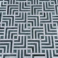 Centurymosaic Mosaïque Carrée en Marbre Blanc et Vert Carrara, Motif Labyrinthe, Pierre Naturelle pour Murs et Sols de Salle de Bain et Cuisine